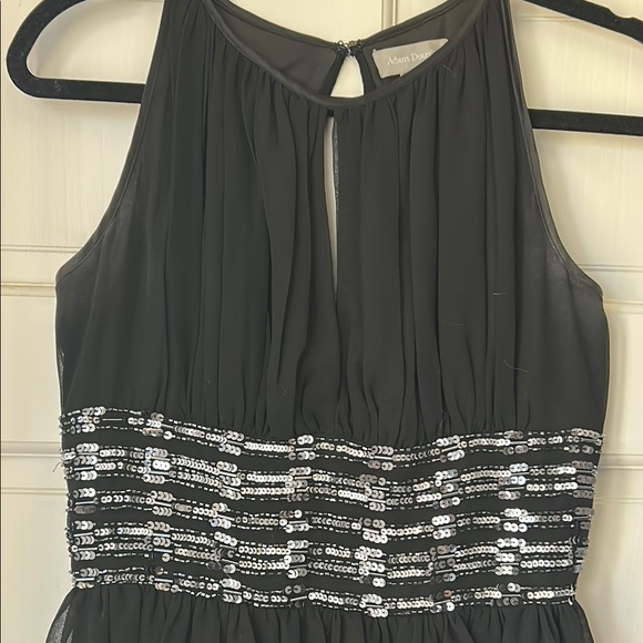 Adrianna Papell Black Embellished Tiered Mini Dress - Picture 2 of 3